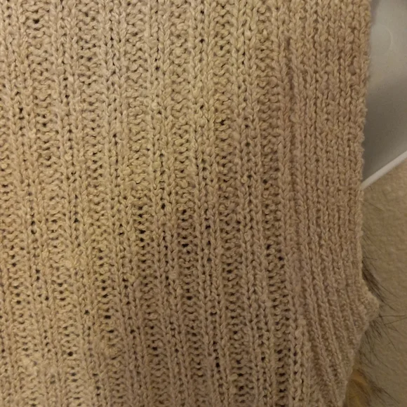 Womens XS Hippie Venus Faux Fur Sweater Vest. Natural. Side Pockets. Vintage - Picture 10 of 12